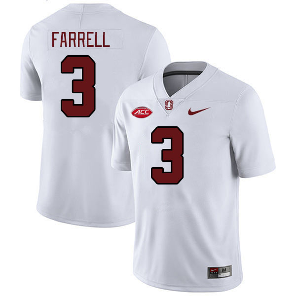 Men #3 Bryce Farrell Stanford Cardinal 2024 ACC Conference College Football Jerseys Stitched-White